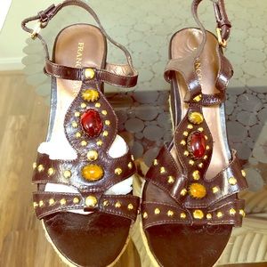 Franco Sarto jeweled studded sandal